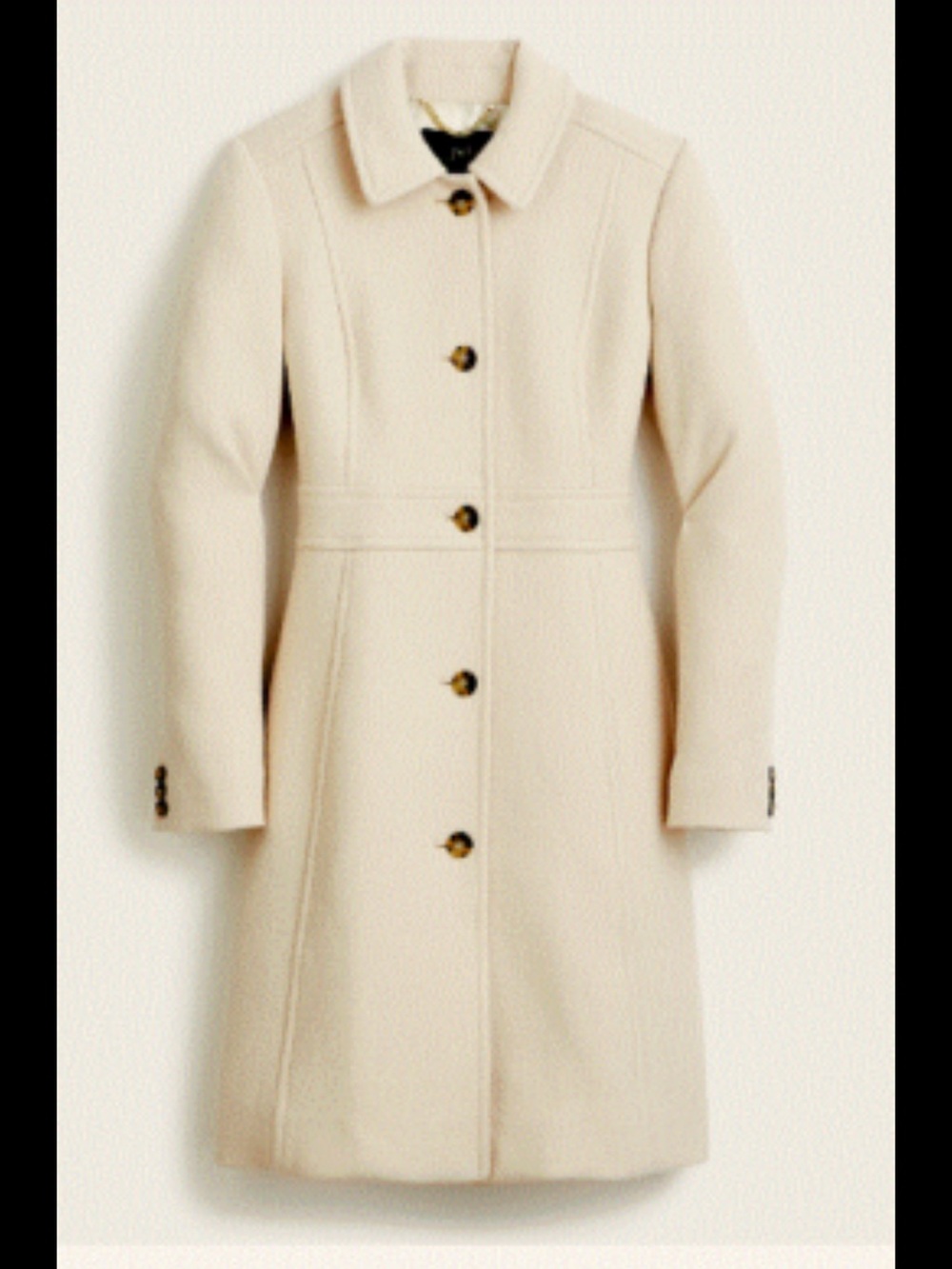 J. Crew Lady Day Cream Single-Breasted Wool-Blend Coat